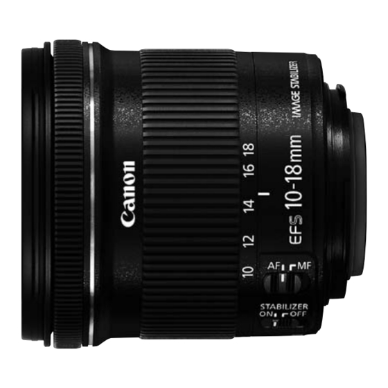 Canon EF-S10-18mm f/4.5-5.6 IS STM Instrucciones De Uso