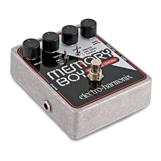 Electro-Harmonix MEMORY BOY Guia De Inicio Rapido