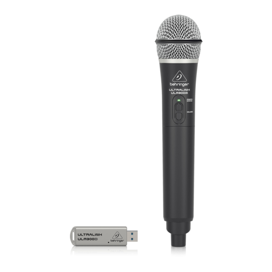 Behringer ULTRALINK ULM300USB Guia De Inicio Rapido