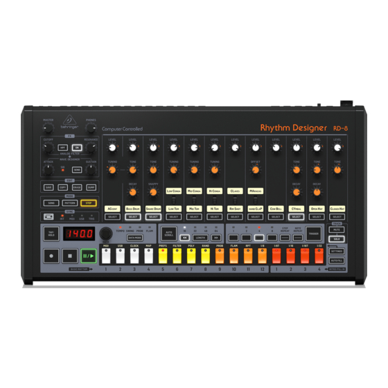 Behringer RHYTHM DESIGNER RD-8 Guia De Inicio Rapido