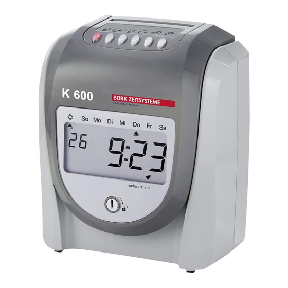 Bürk Mobatime K 600 Manual De Instrucciones