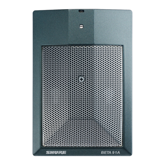 Shure BETA 91A Manual De Usuario