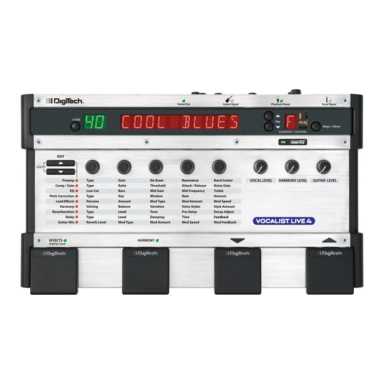 DigiTech VOCALIST LIVE 4 Manual De Instrucciones