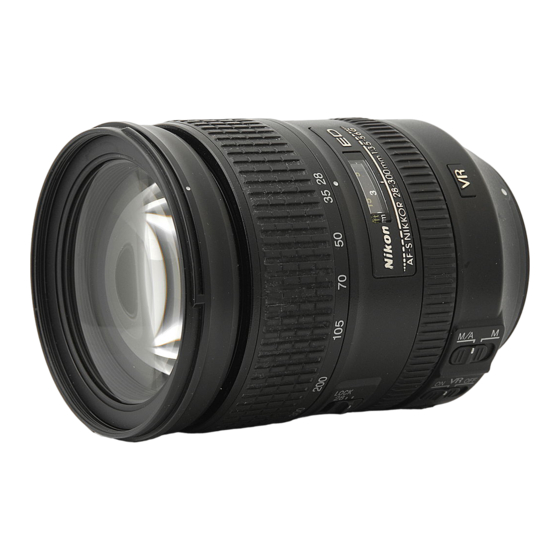 Nikon AF-S NIKKOR 28-300mm f/3.5-5.6G ED VR Manual Del Usaurio