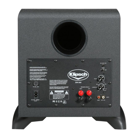 Klipsch RPW-10 Manual Del Usuario