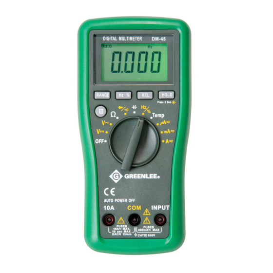 Greenlee DM-45 Manual De Instrucciones