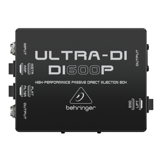 Behringer ULTRA-DI DI600P Manual De Instrucciones