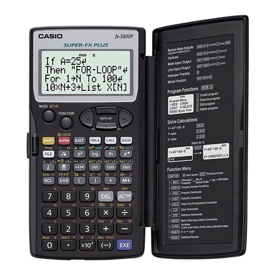 Casio fx-5800P Manuales