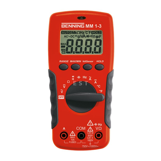 Benning MM 1-1 Instrucciones De Servicio