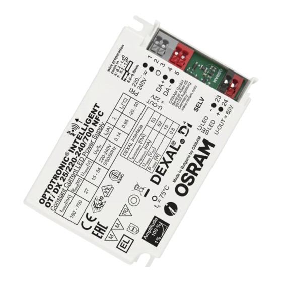 Osram OPTOTRONIC OTi DX 25/220-240/700 NFC Manual De Instrucciones