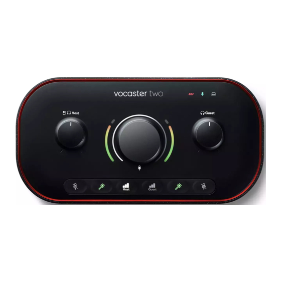 Focusrite vocaster two Manual De Instrucciones