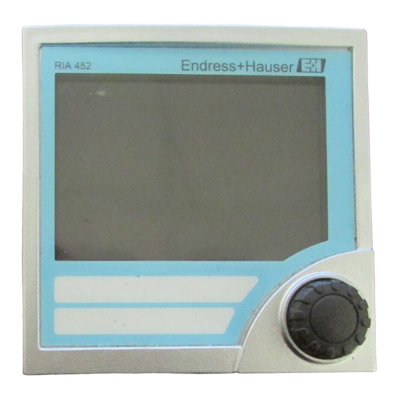 Endress+Hauser RIA452 Manual De Instrucciones Abreviado