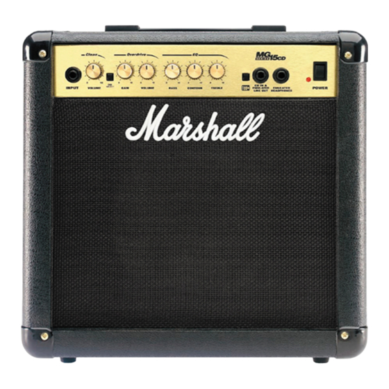 Marshall MG15 Serie Manuales