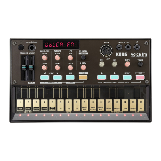 Korg Volca FM Manual Del Usuario