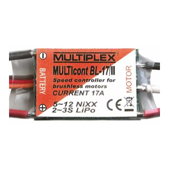Multiplex MULTIcont BL-17 Manuales
