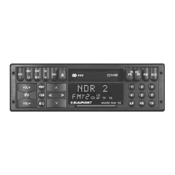Blaupunkt Madrid RCM 105 Instrucciones De Manejo