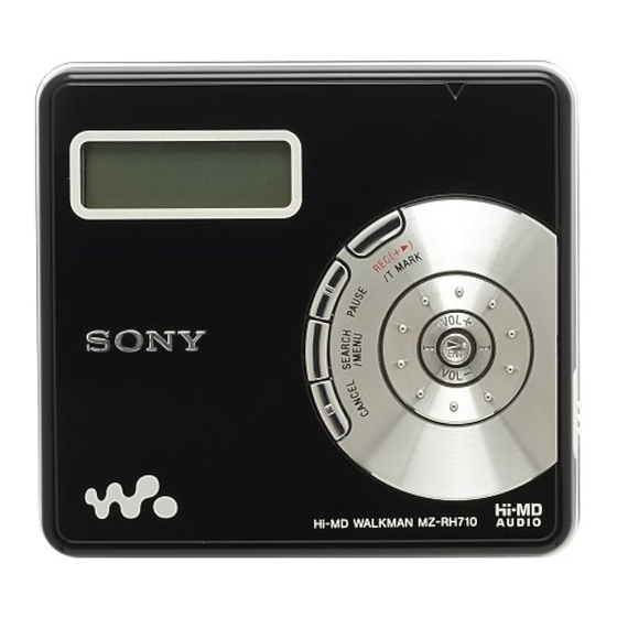 Sony Walkman MZ-RH710 Manuales