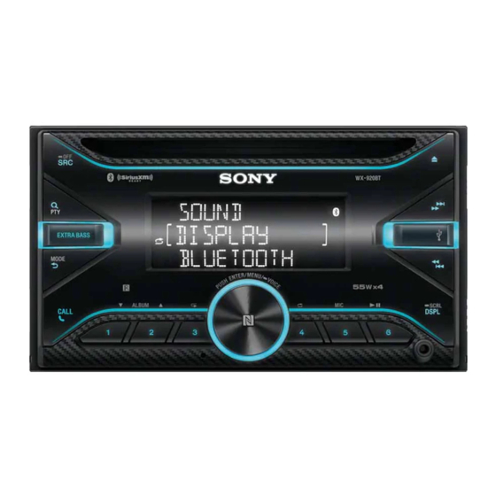 Sony WX-920BT Manual De Instrucciones