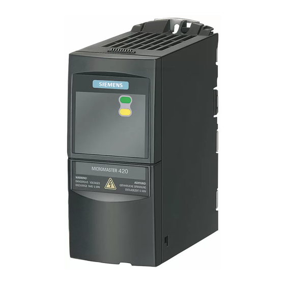Siemens MICROMASTER 420 Manual Del Usuario