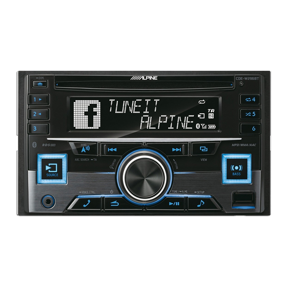 Alpine CDE-W296BT Manual Del Operacion