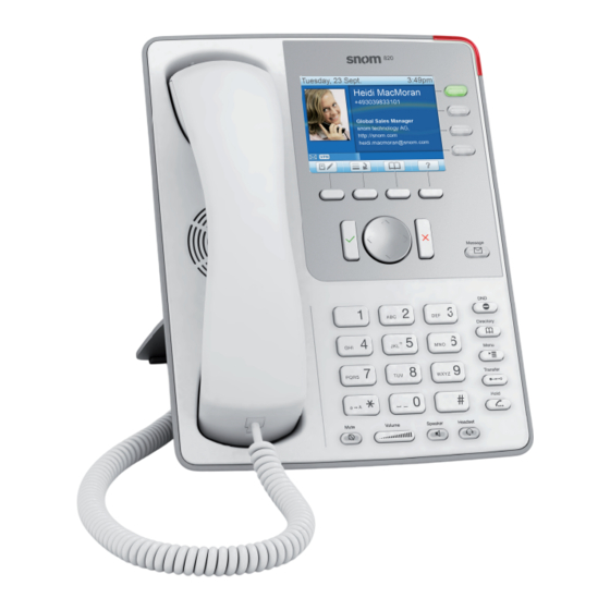 Snom 820 Manual Del Usuario