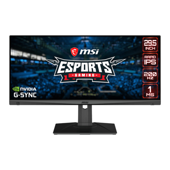 MSI Optix MAG301RF Manual Del Usuario