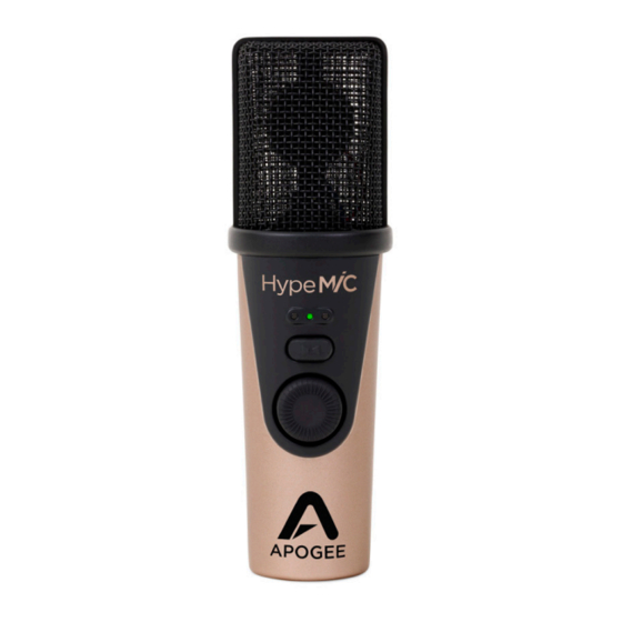 Apogee Hype Mic Guía De Inicio Rápida