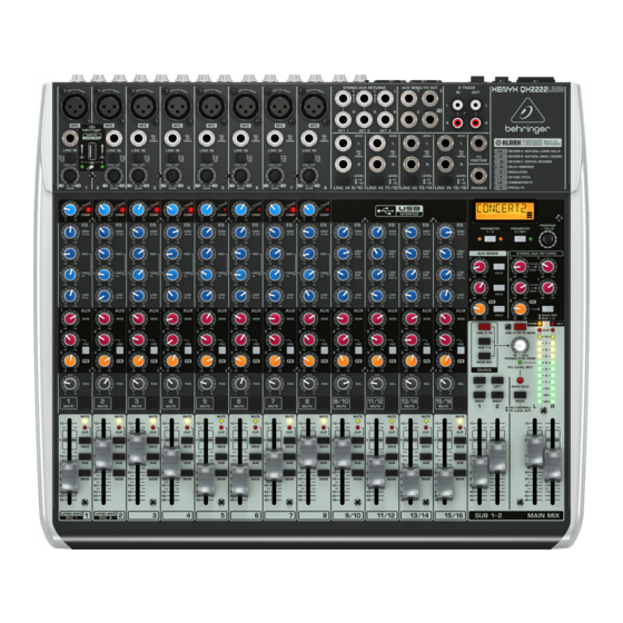 Behringer XENYX QX2222USB Guia De Inicio Rapido