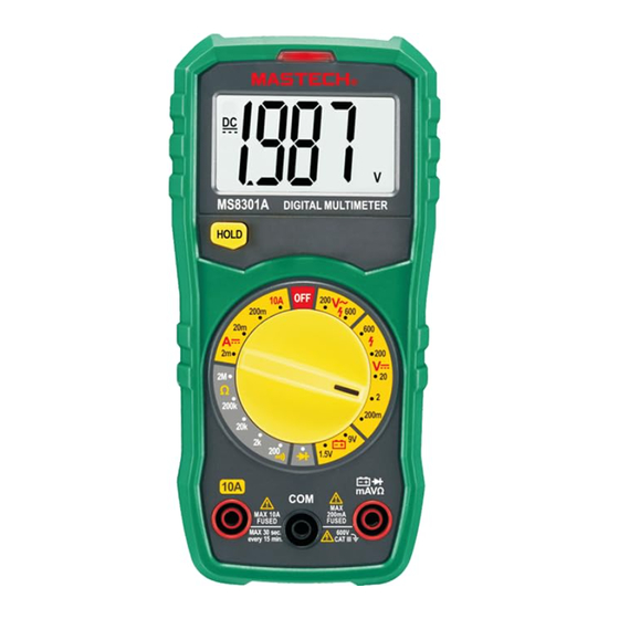 Mgl MASTECH MS8301A Guia De Inicio Rapido