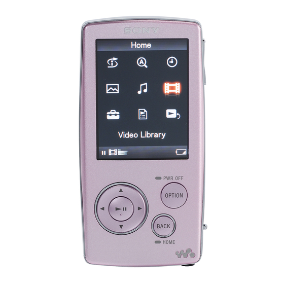 Sony WALKMAN NW-A805 Guia De Inicio Rapido