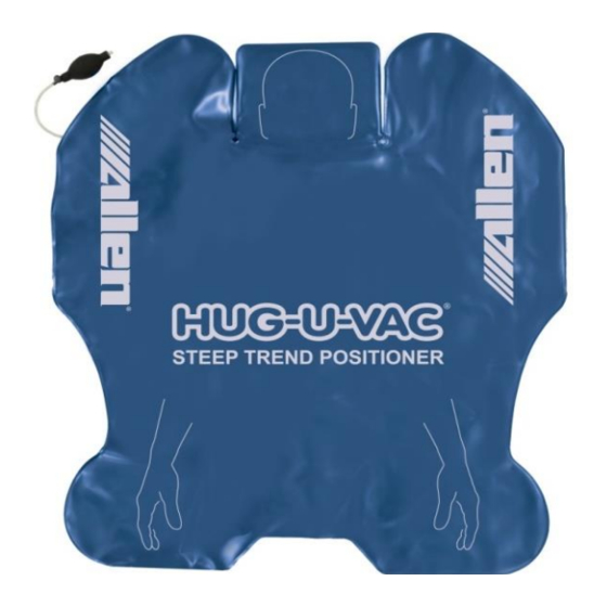 Hillrom Hug-U-Vac Steep Trend Positioner Manuales