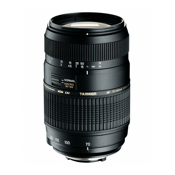 Tamron AF70-300mm F/4-5.6 Di LD Macro 1:2 Manual De Instrucciones