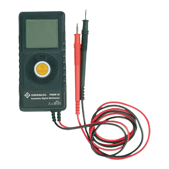 Greenlee PDMM-20 Manual De Instrucciones