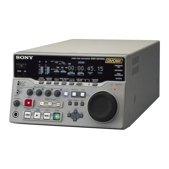 Sony DVCAM DSR-DR1000A Manual De Instrucciones