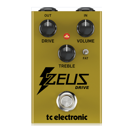 TC Electronic ZEUS DRIVE OVERDRIVE Guia De Inicio Rapido