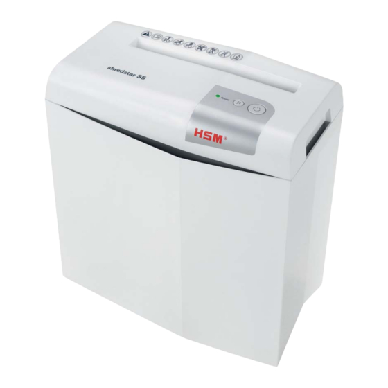 HSM shredstar S5 Instrucciones De Servicio