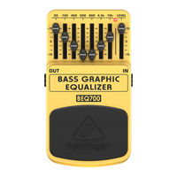 Behringer BASS GRAPHIC EQUALIZER BEQ700 Manual De Instrucciones