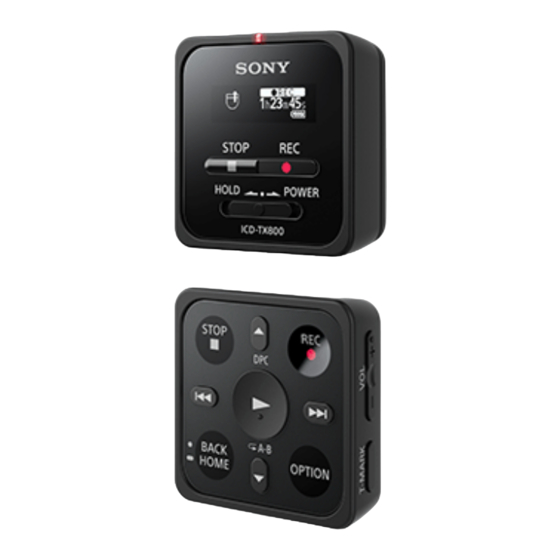 Sony ICD-TX800 Guia De Ayuda