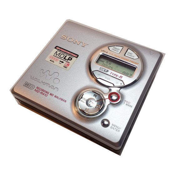 Sony Walkman MZ-R410 Manual De Instrucciones