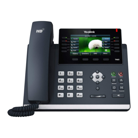 Yealink SIP-T46S Guia De Inicio Rapido
