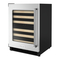 KitchenAid KUWL214KSB - 24" Vinoteca bajo encimera con puerta de cristal y manual de estantes frontales de madera