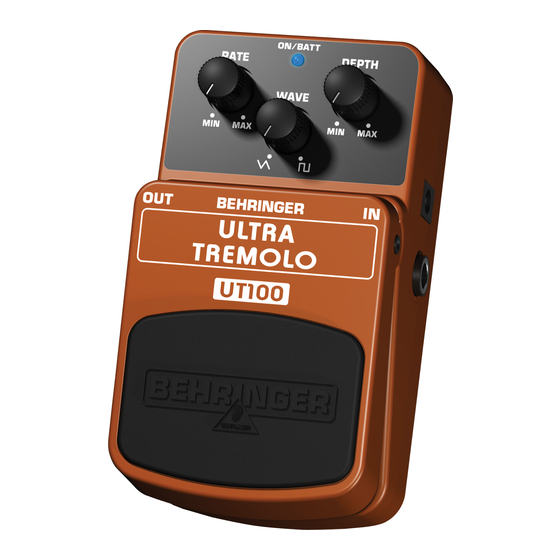 Behringer ULTRA TREMOLO UT100 Manual De Instrucciones