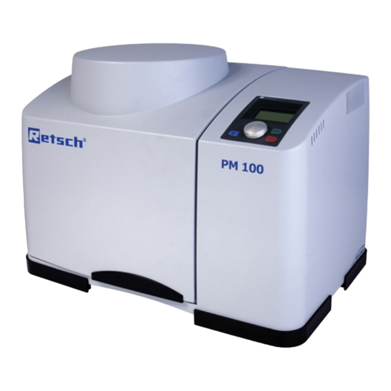 Retsch PM 100 Instrucciones De Servicio