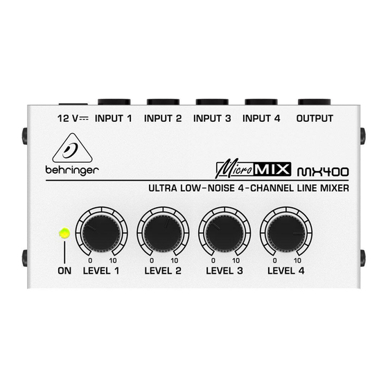 Behringer MICROMIX MX400 Guia De Inicio Rapido