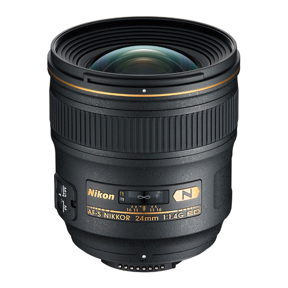 Nikon AF-S NIKKOR 24mm f/1.4G ED Manual De Instrucciones