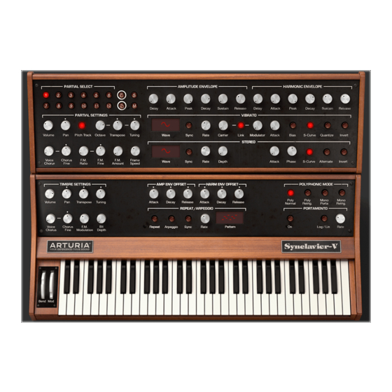 Arturia Synclavier V Manual Del Usuario