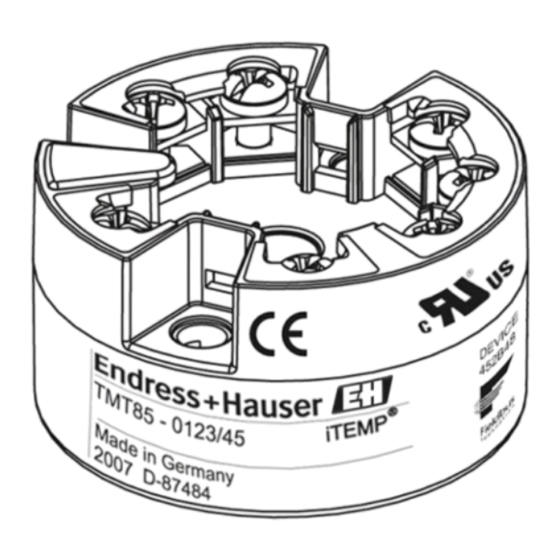 Endress+Hauser iTEMP TMT85 Manual De Instrucciones