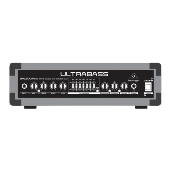 Behringer ULTRABASS BXD3000H Guia De Inicio Rapido