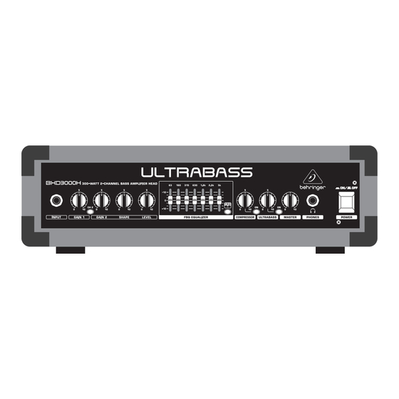Behringer ULTRABASS BXD3000H Guia De Inicio Rapido