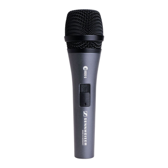 Sennheiser evolution e835 Instrucciones Para El Uso